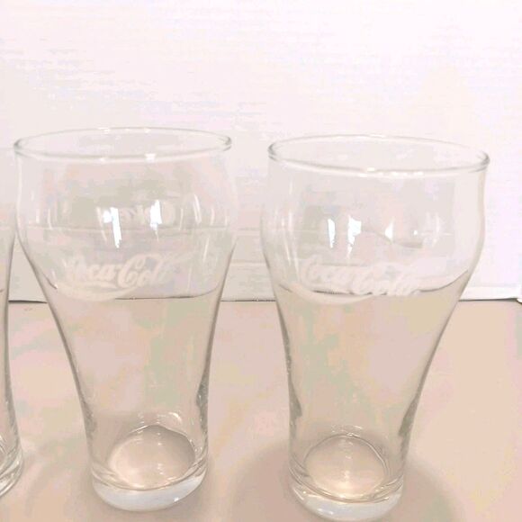 Set Of 4 Vtg Clear Coca-Cola "Enjoy Coke" Soda Fountain Glasses Tumblers 16oz - Picture 13 of 14